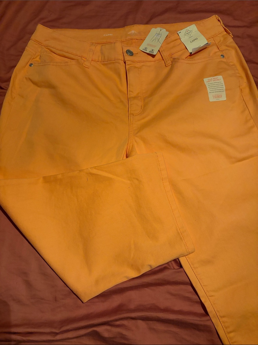 St. John's Bay Bright Orange Cropped Jeans